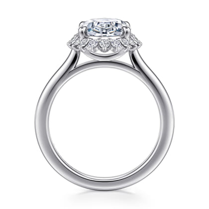 Yemaya - 14K White Gold Oval Halo Diamond Engagement Ring