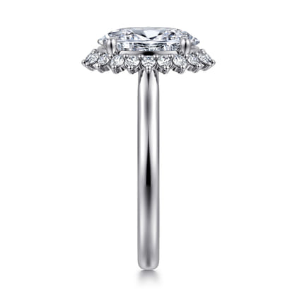 Yemaya - 14K White Gold Oval Halo Diamond Engagement Ring