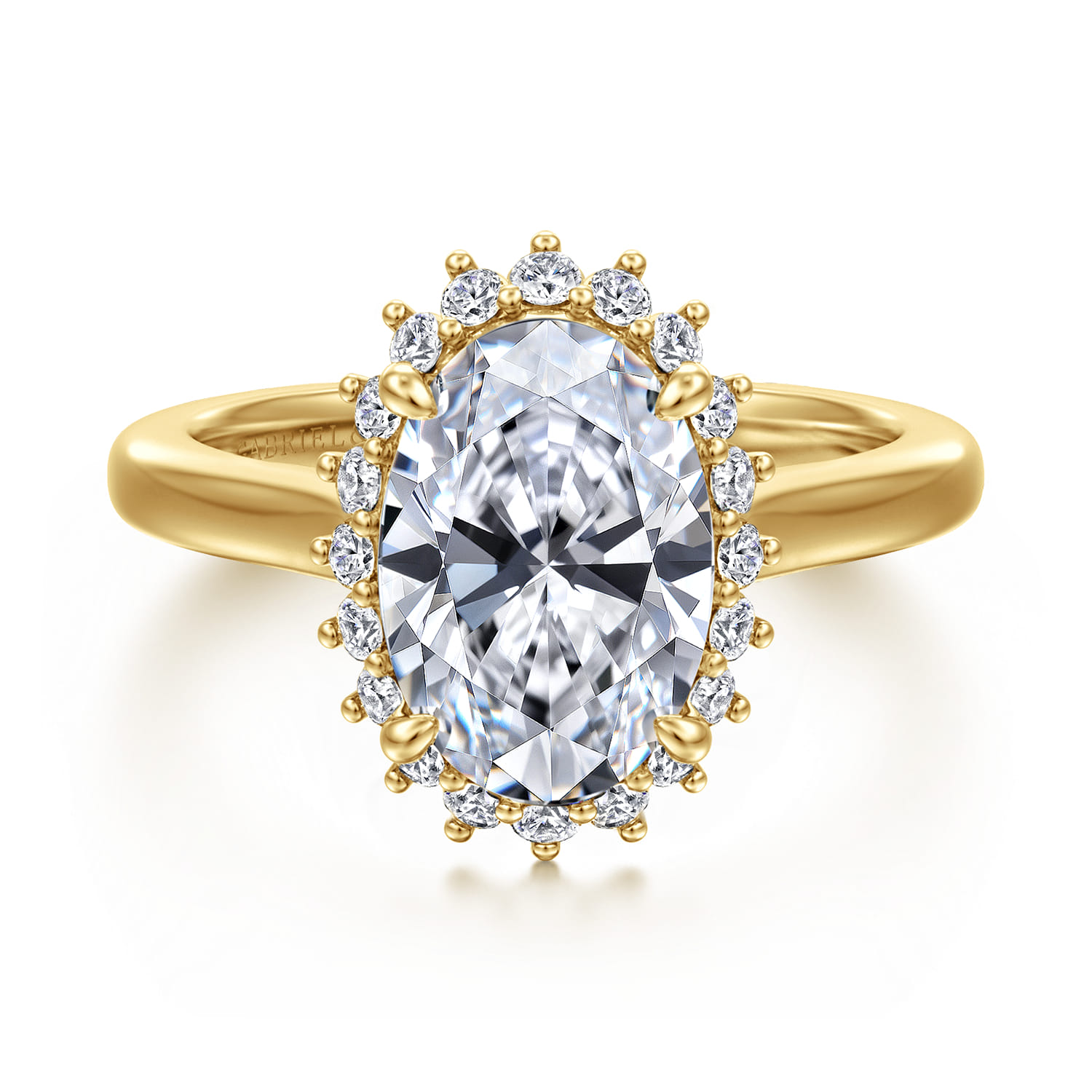 Yemaya - 14K Yellow Gold Oval Halo Diamond Engagement Ring
