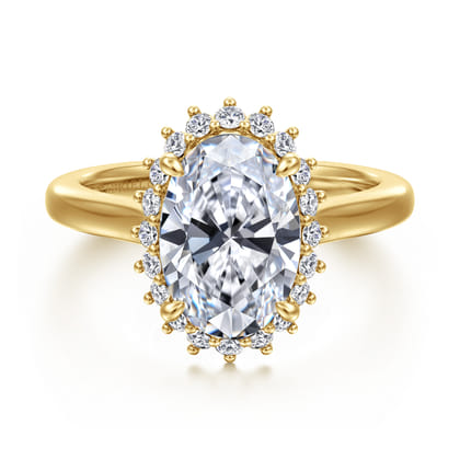 Yemaya - 14K Yellow Gold Oval Halo Diamond Engagement Ring