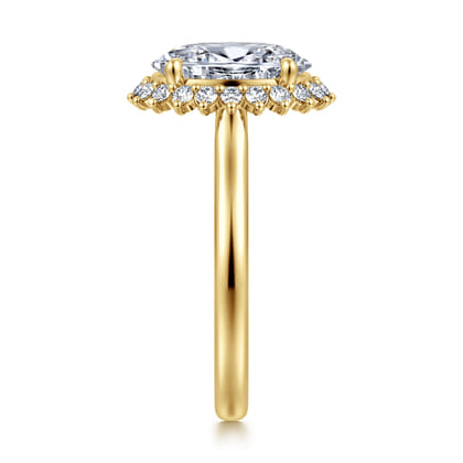 Yemaya - 14K Yellow Gold Oval Halo Diamond Engagement Ring