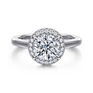 Yolanda - 14K White Gold Round Halo Diamond Engagement Ring