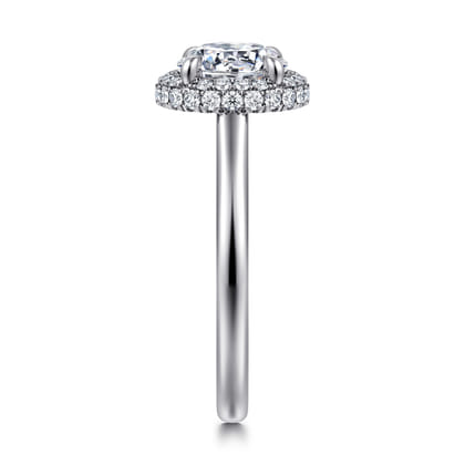 Yolanda - 14K White Gold Round Halo Diamond Engagement Ring