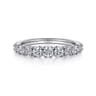 Straight Wedding Ring in 14k White Gold with Round Natural Diamond at Gabriel & Co.