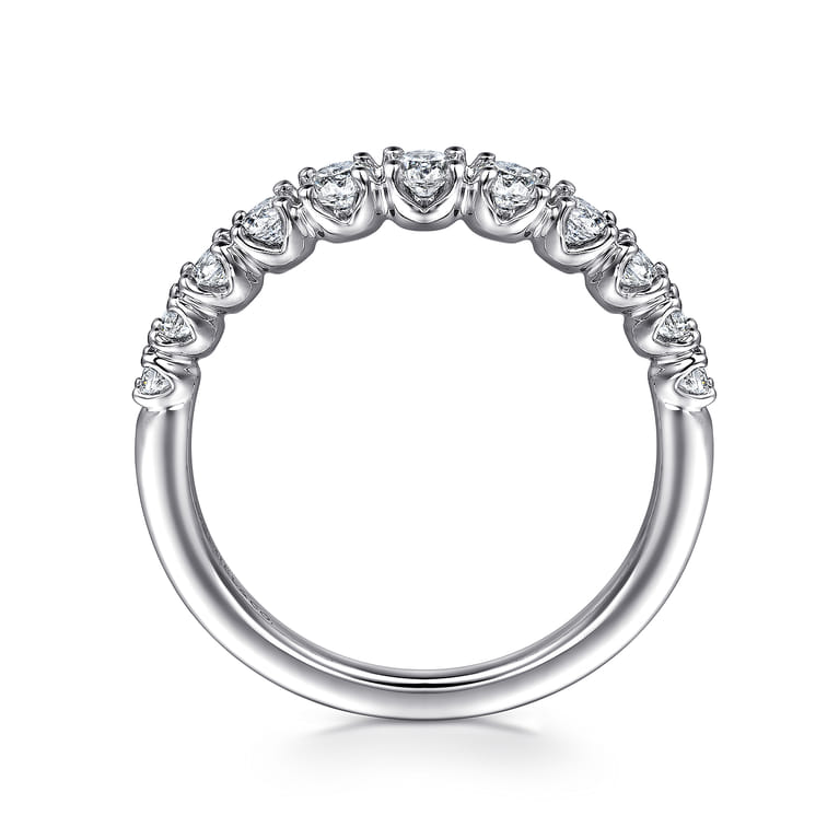 Straight Wedding Ring in 14k White Gold with Round Natural Diamond at Gabriel & Co. - Shot 2