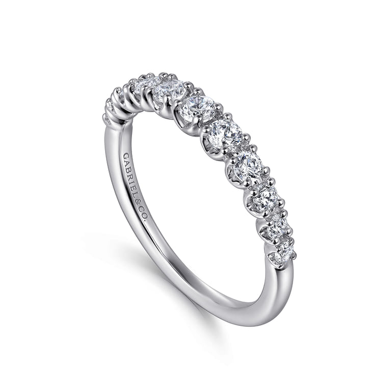 Straight Wedding Ring in 14k White Gold with Round Natural Diamond at Gabriel & Co. - Shot 3