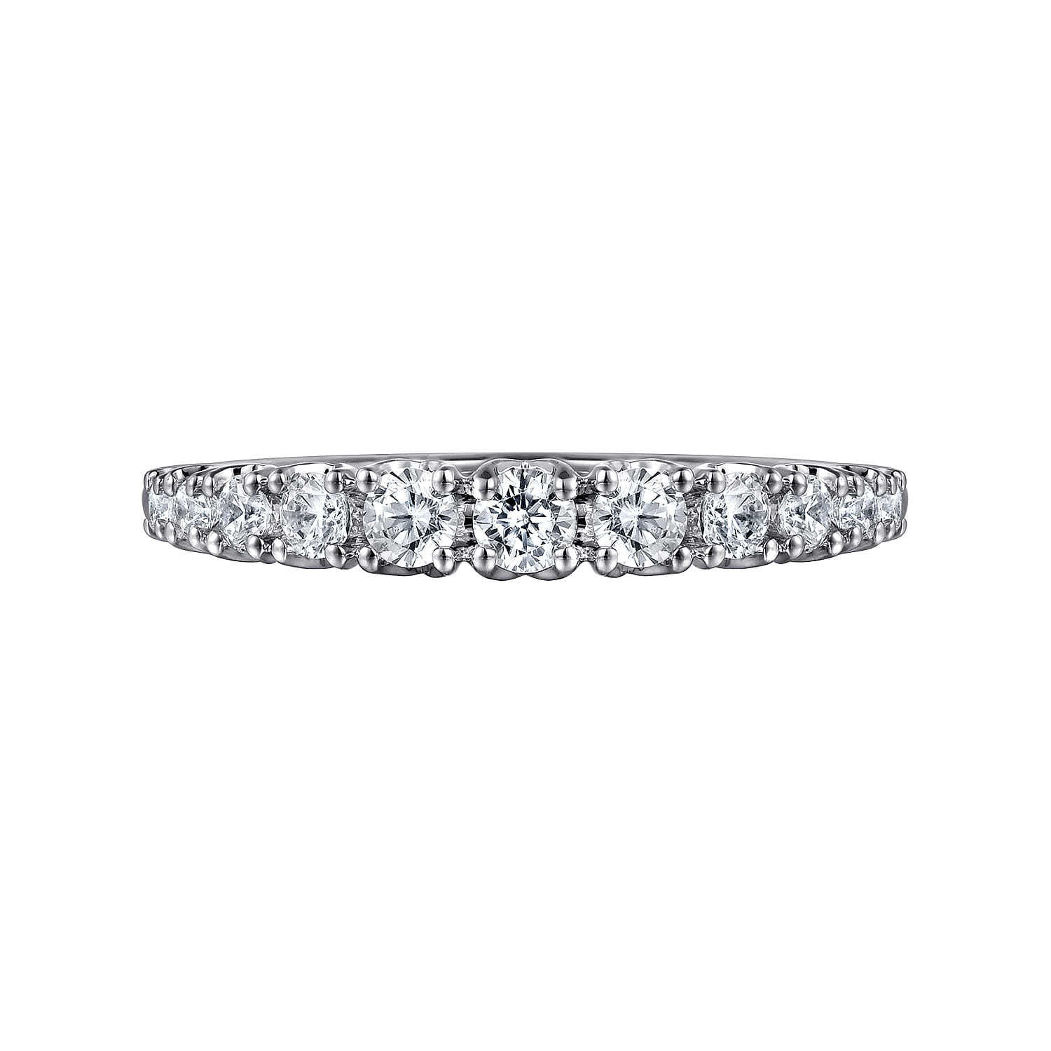 Straight Wedding Ring in 14k White Gold with Round Natural Diamond at Gabriel & Co. - Shot 6