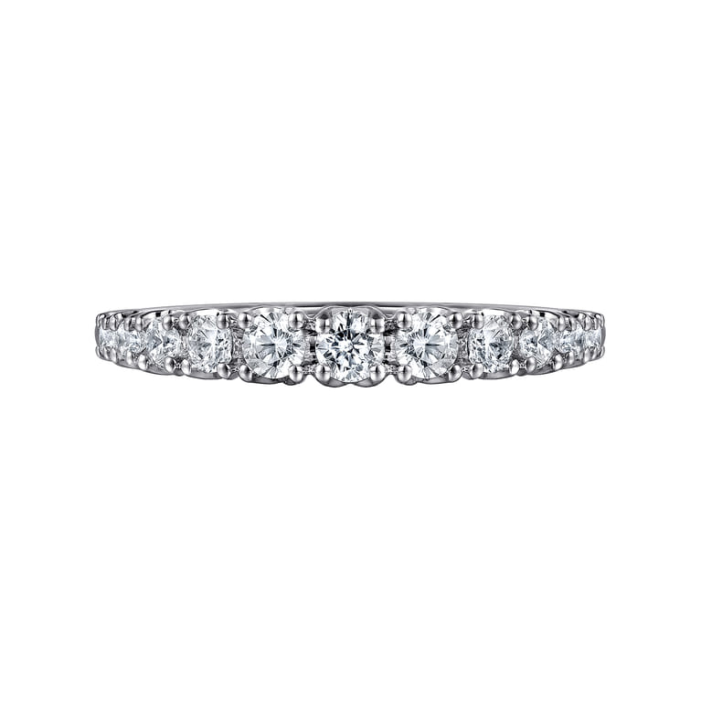 Straight Wedding Ring in 14k White Gold with Round Natural Diamond at Gabriel & Co. - Shot 6
