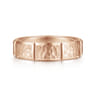 Zachary - 14K Rose Gold 6mm - Men's Wedding Band with Hammered Stations