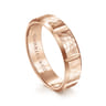 Zachary - 14K Rose Gold 6mm - Men's Wedding Band with Hammered Stations
