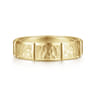 Zachary - 14K Yellow Gold 6mm - Men's Wedding Band with Hammered Stations