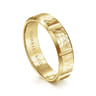 Zachary - 14K Yellow Gold 6mm - Men's Wedding Band with Hammered Stations
