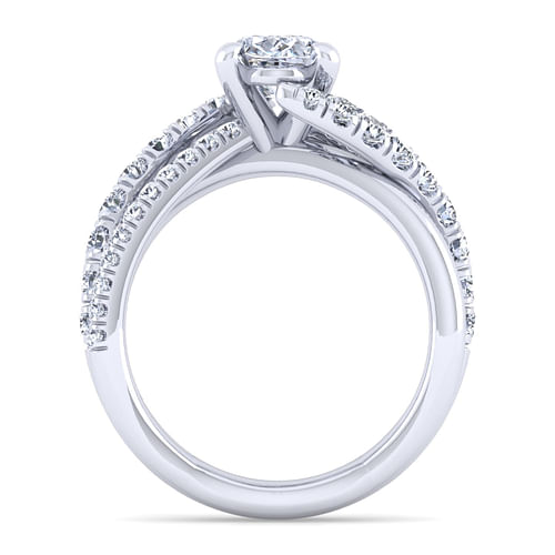 Zaira - 14K White Gold Oval Diamond Engagement Ring - 0.75 ct - Shot 2