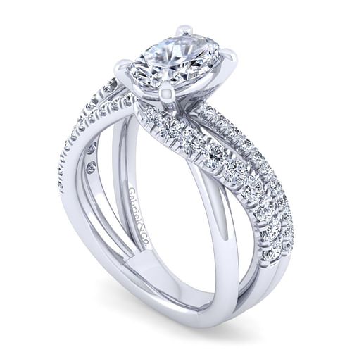 Zaira - 14K White Gold Oval Diamond Engagement Ring - 0.75 ct - Shot 3