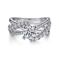 Zaira - 14K White Gold Round Diamond Engagement Ring