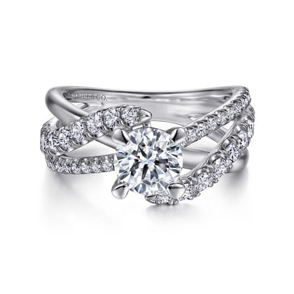 Zaira - 14K White Gold Round Diamond Engagement Ring
