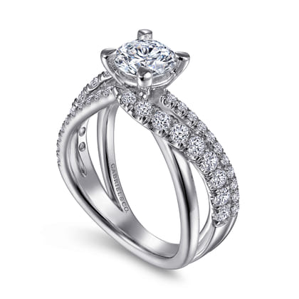 Zaira - 14K White Gold Round Diamond Engagement Ring