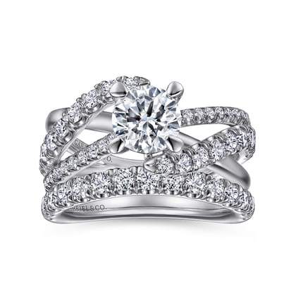 Zaira - 14K White Gold Round Diamond Engagement Ring