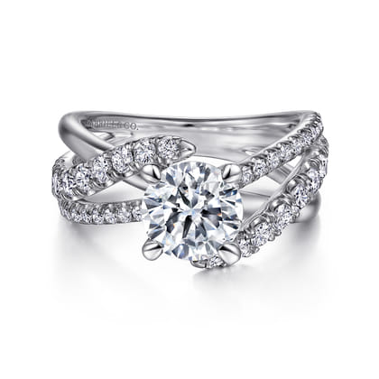 Zaira - 14K White Gold Round Diamond Engagement Ring