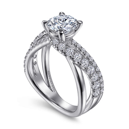 Zaira - 14K White Gold Round Diamond Engagement Ring