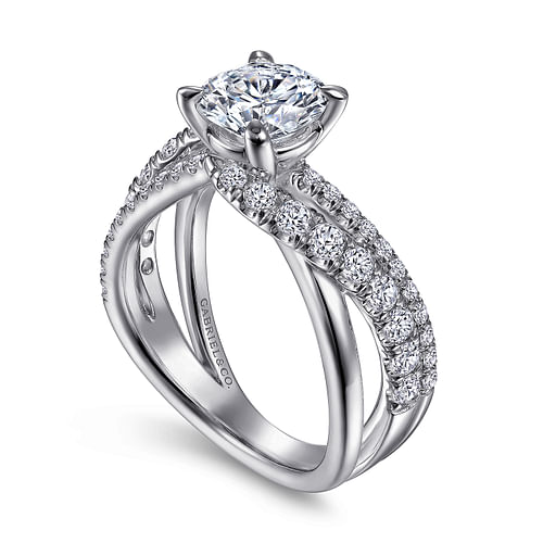 Zaira - 14K White Gold Round Diamond Engagement Ring - 0.75 ct - Shot 3