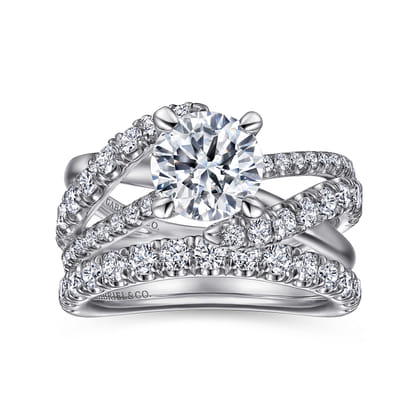 Zaira - 14K White Gold Round Diamond Engagement Ring