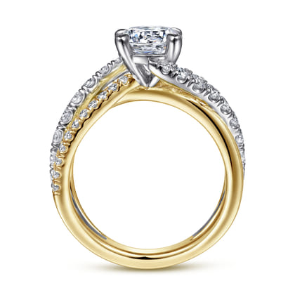 Zaira - 14K White-Yellow Gold Round Diamond Engagement Ring