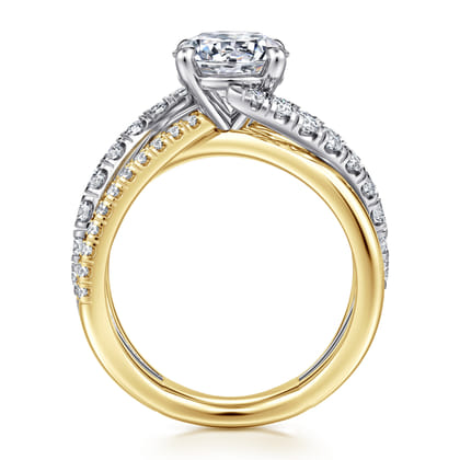 Zaira - 14K White-Yellow Gold Round Diamond Engagement Ring