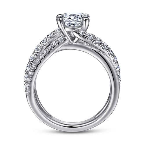 Zaira - Platinum Round Free Form Diamond Engagement Ring - 0.75 ct - Shot 2