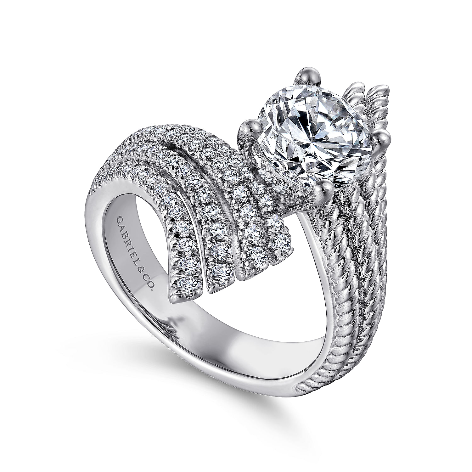 Zella - 14K White Gold Round Diamond Engagement Ring - 0.4 ct - Shot 3