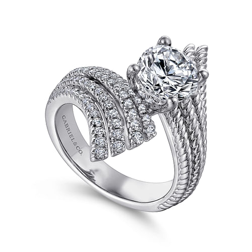 Zella - 14K White Gold Round Diamond Engagement Ring