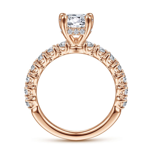 Zelmira - 14K Rose Gold Round Diamond Engagement Ring - 0.55 ct - Shot 2