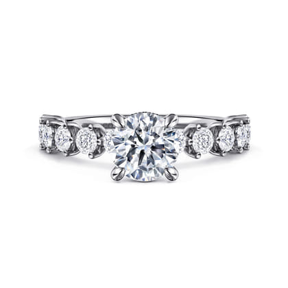 Zelmira - 14K White Gold Round Diamond Engagement Ring