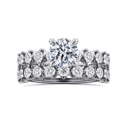 Zelmira - 14K White Gold Round Diamond Engagement Ring