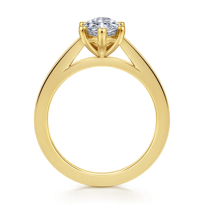 Zephyra - 14K Yellow Gold 6 Prong Marquise Shape Solitaire Diamond Engagement Ring