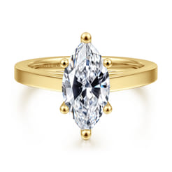 Zephyra - 14K Yellow Gold Marquise Shape Solitaire Diamond Engagement Ring
