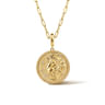 Zodiac - 14K Yellow Gold Diamond Bujukan Leo Medallion Pendant With Detachable Bail - 0.03 ct