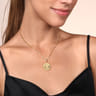 Zodiac - 14K Yellow Gold Diamond Bujukan Pisces Medallion Pendant With Detachable Bail - 0.07 ct