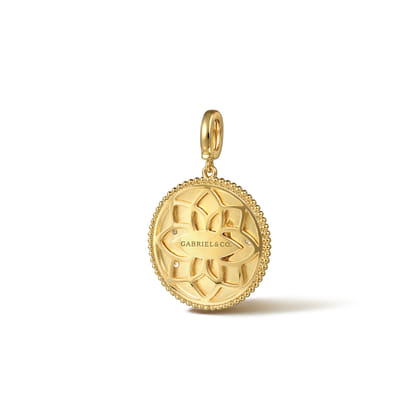 Zodiac - 14K Yellow Gold Diamond Bujukan Sagittarius Medallion Pendant with Detachable Bail