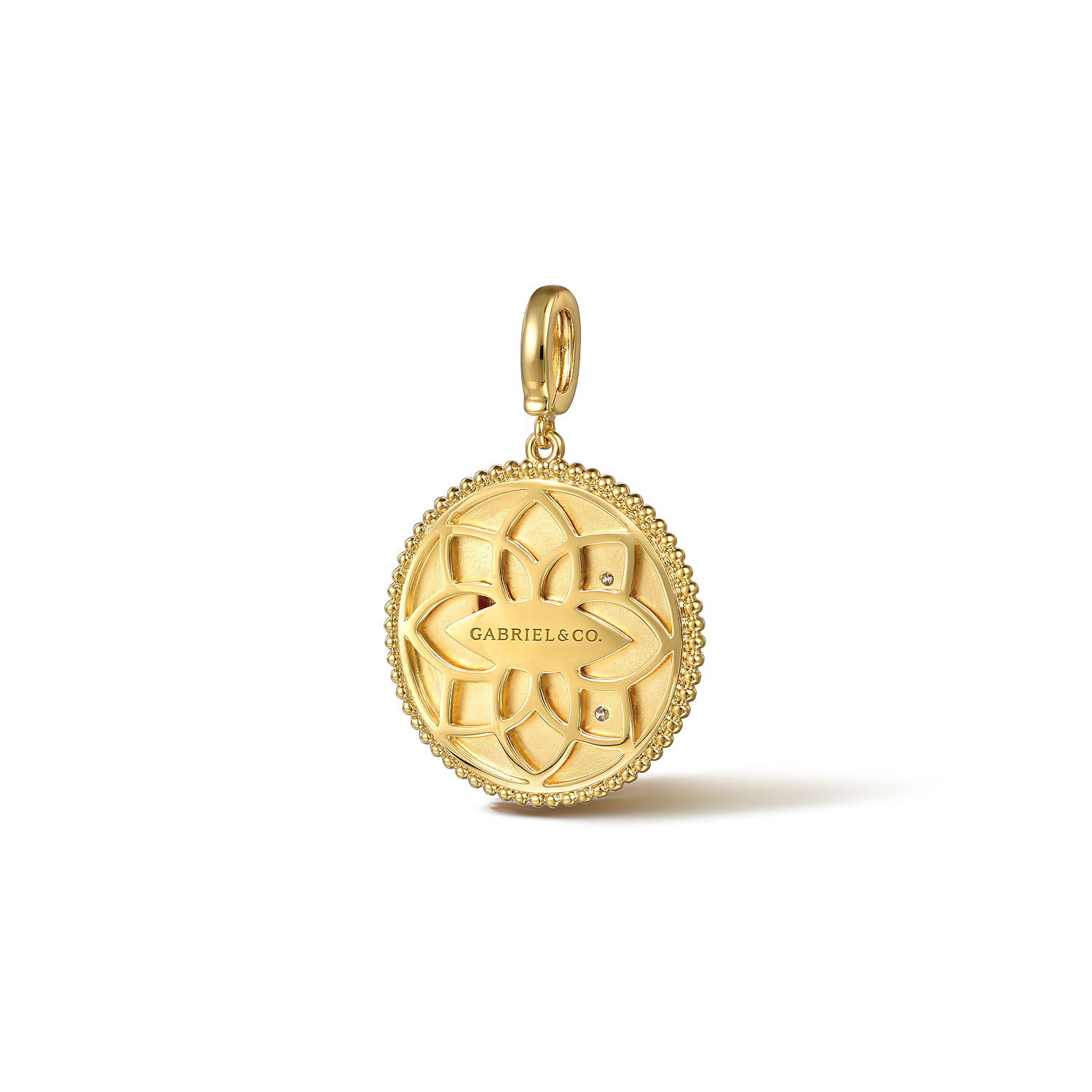 Zodiac - 14K Yellow Gold Diamond Bujukan Scorpio Medallion Pendant With Detachable Bail