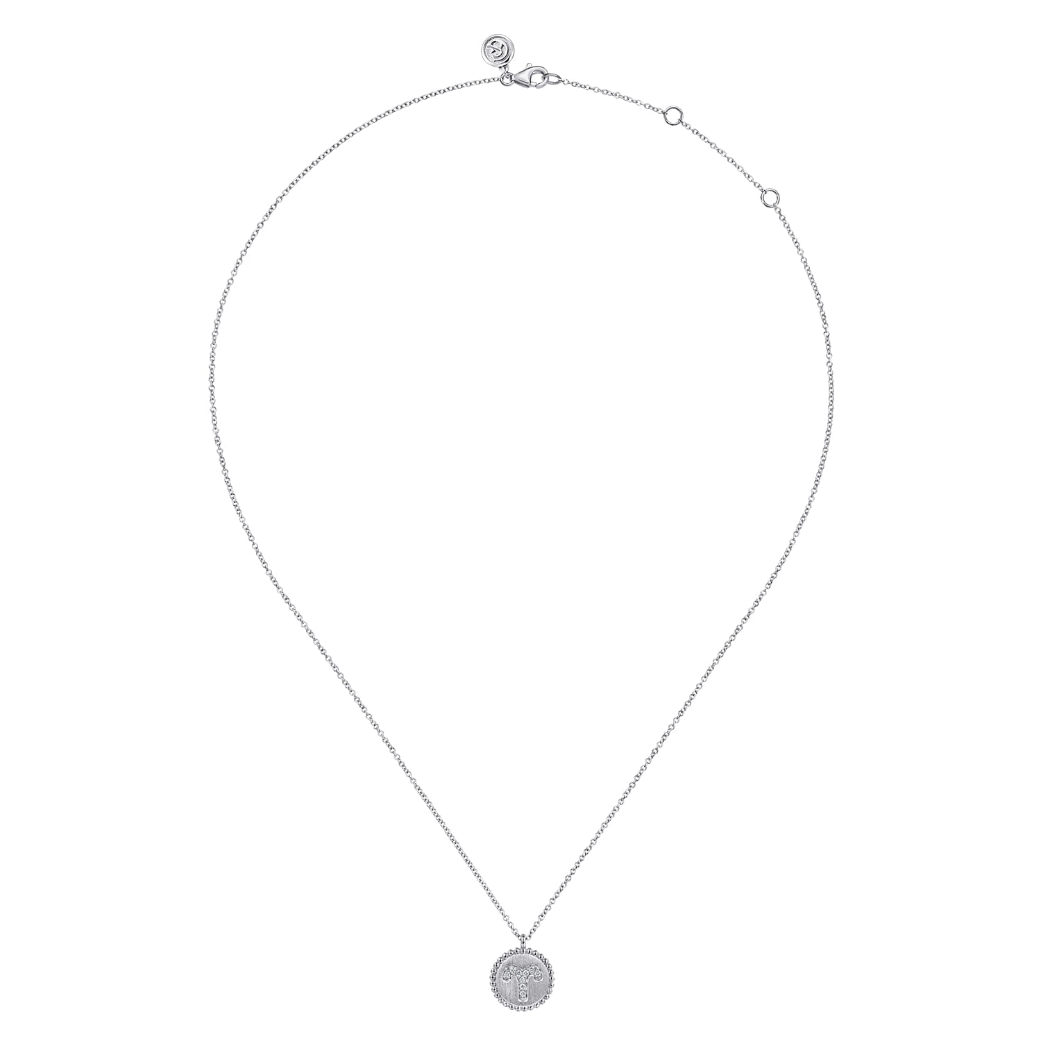 Zodiac - 925 Sterling Silver Diamond Bujukan Aries Mar 21 - Apr 19 Zodiac Pendant Necklace - 0.05 ct - Shot 2