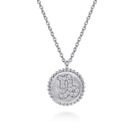 Zodiac - 925 Sterling Silver Diamond Bujukan Capricorn Dec 22 - Jan 19 Zodiac Pendant Necklace