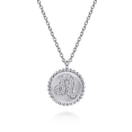 Zodiac - 925 Sterling Silver Diamond Bujukan Leo Jul 23 - Aug 22 Zodiac Pendant Necklace