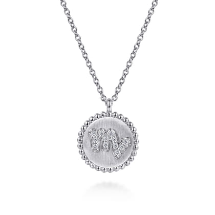 Zodiac - 925 Sterling Silver Diamond Bujukan Scorpio Oct 23 - Nov 21 Zodiac Pendant Necklace