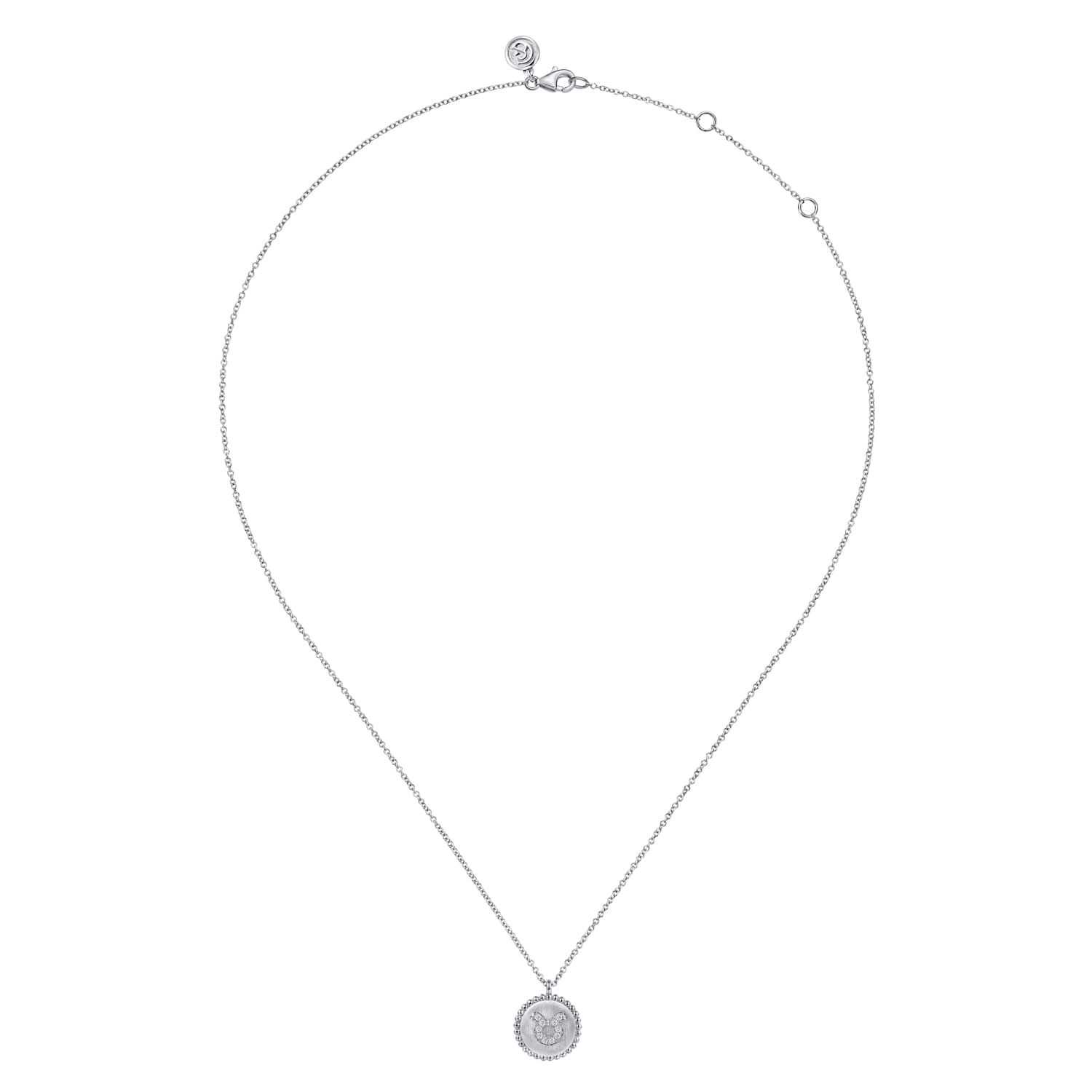 Zodiac - 925 Sterling Silver Diamond Bujukan Taurus Apr 20 - May 20 Zodiac Pendant Necklace - 0.05 ct - Shot 2