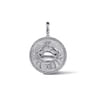 Zodiac - 925 Sterling Silver White Sapphire Bujukan Cancer Medallion Pendant With Detachable Bail
