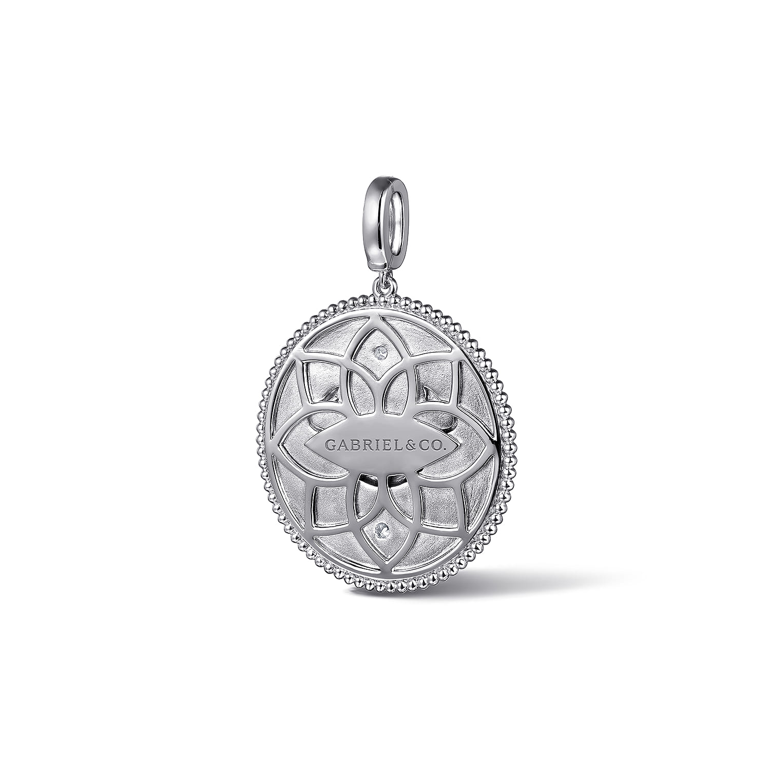 Zodiac - 925 Sterling Silver White Sapphire Bujukan Cancer Medallion Pendant With Detachable Bail - Shot 2