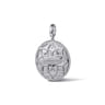 Zodiac - 925 Sterling Silver White Sapphire Bujukan Cancer Medallion Pendant With Detachable Bail