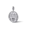 Zodiac - 925 Sterling Silver White Sapphire Bujukan Capricorn Medallion Pendant With Detachable Bail