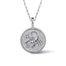 Zodiac - 925 Sterling Silver White Sapphire Bujukan Scorpio Medallion Pendant With Detachable Bail